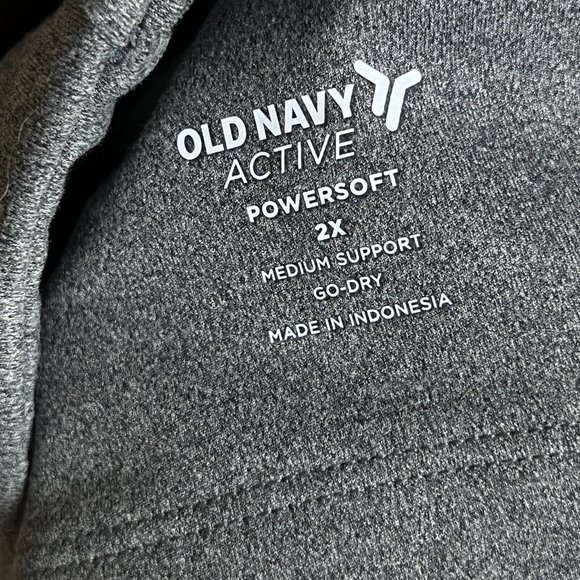 Old Navy Active Medium Support PowerSoft Go-Dry Sports Bra Grey Plus Size 2X - Picture 4 of 6